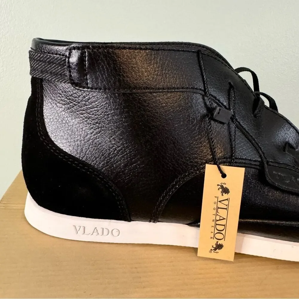 Vlado Men's Black Chukka Genuine Leather Lace Up Ankle Boots Size 12‎ NIB